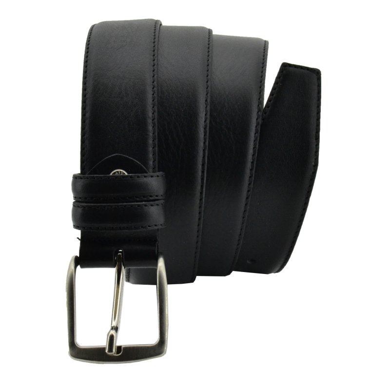 Conte Massimo Men's Belt in Genuine Leather With Stitching, Can Be Shortened, 3.5cm High — view 12