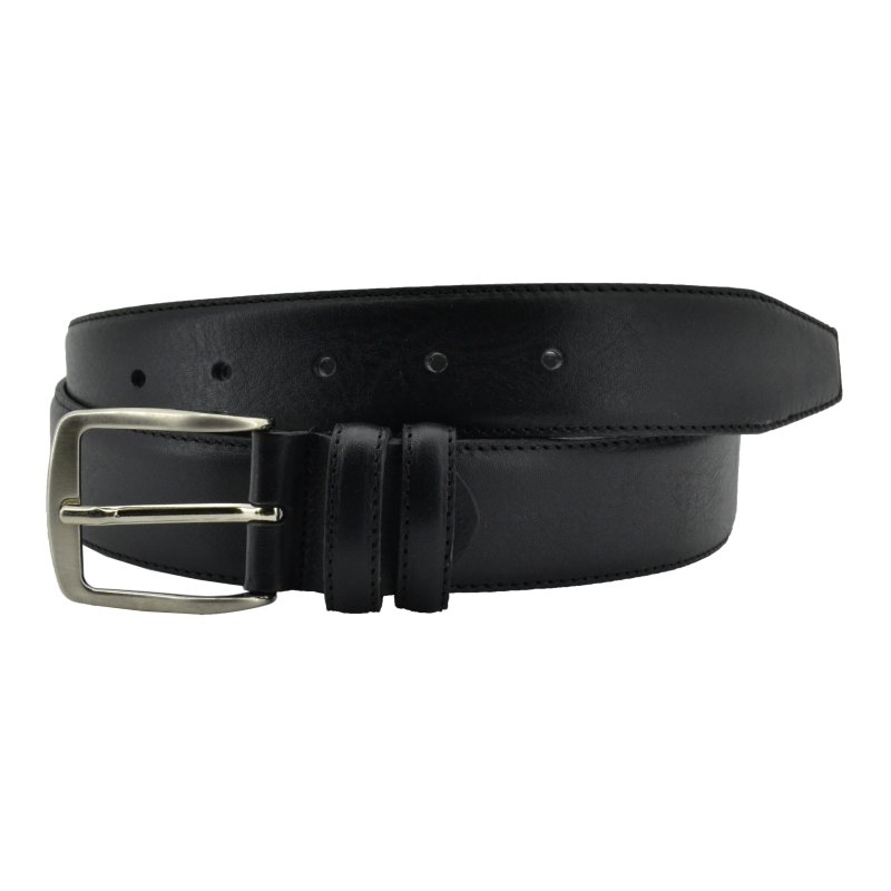 Conte Massimo Ceinture Homme en Cuir Véritable avec Coutures, Raccourcissable, Hauteur 3,5cm — vue 15