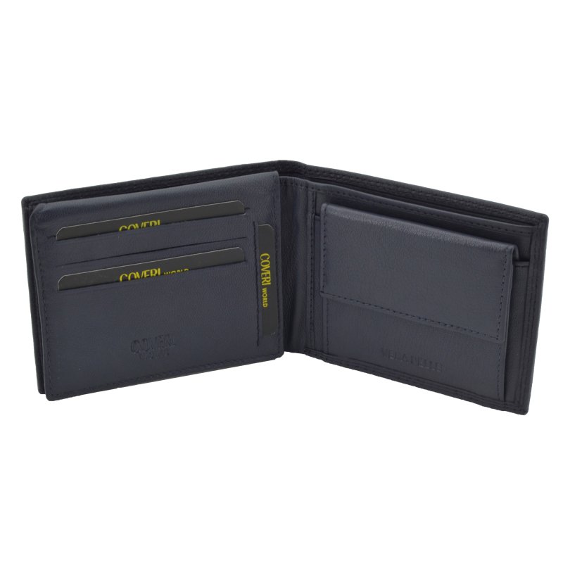 COVERI Men's Wallet in Genuine Leather, Classic with Card Holder and Gift Box — view 8