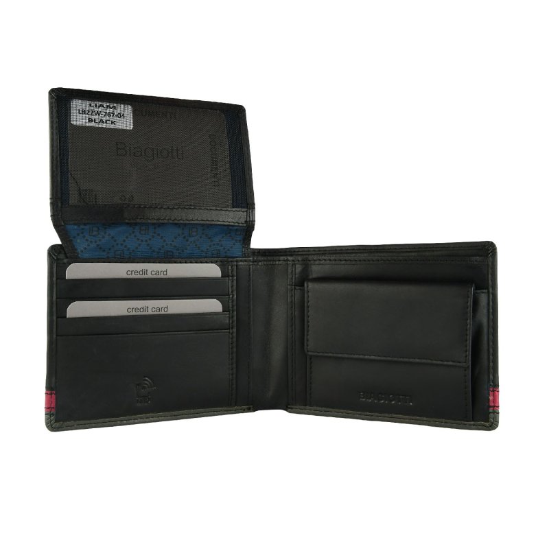 Biagiotti Men's Wallet In Genuine Leather, With Coin Pocket And Gift Box 767-04 — back view