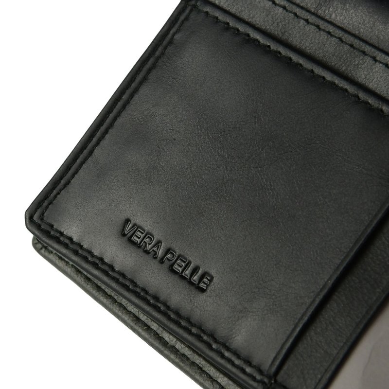 BIAGIOTTI HERREN, Herren-Geldbörse aus echtem Leder, mit Münzfach und Geschenkbox 767-04 — Logo-Detail
