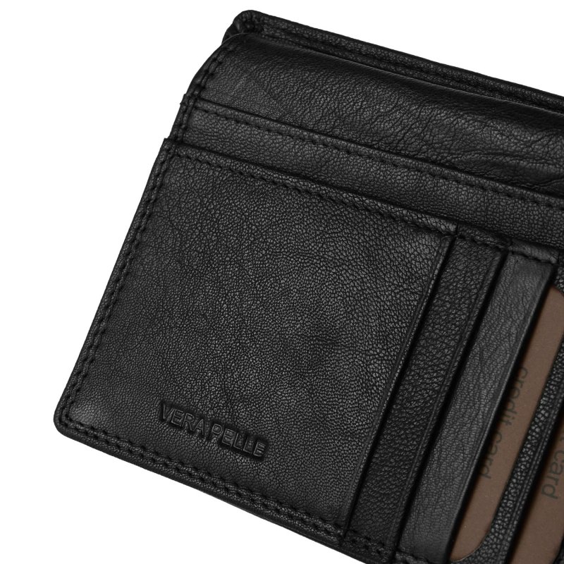 Lancetti Herren-Geldbörse Klassisch aus Echtem Leder, mit Münzfach und Box — Detail