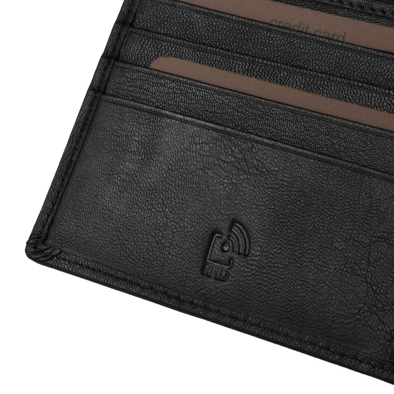 Lancetti Portefeuille Homme Classique en Cuir Véritable, avec Porte-monnaie et Boîte — détail logo