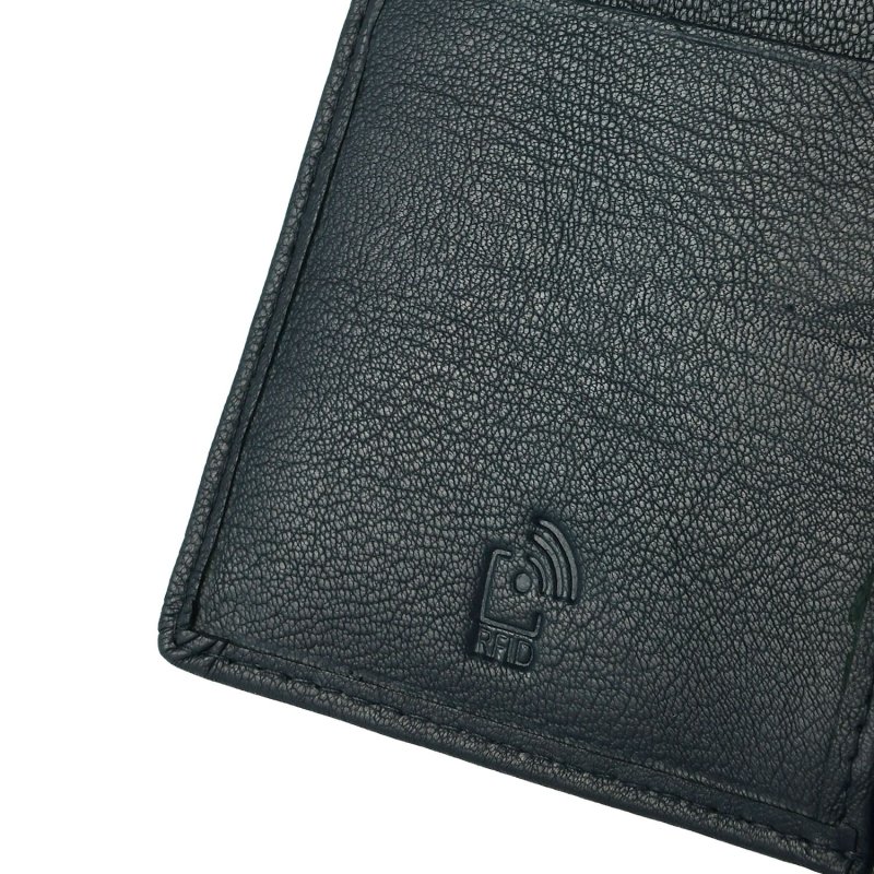 Lancetti Men's Vertical Wallet In Genuine Leather, With Coin Pocket And Box — detail