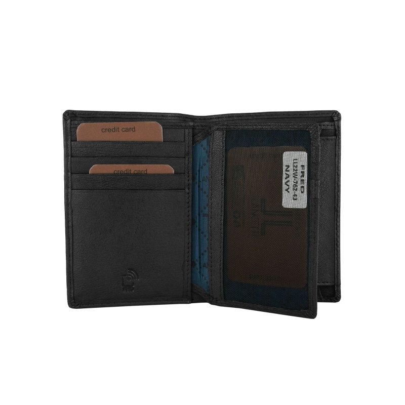 Lancetti Portefeuille Homme Vertical en Cuir Véritable, avec Porte-monnaie et Boîte — vue 10