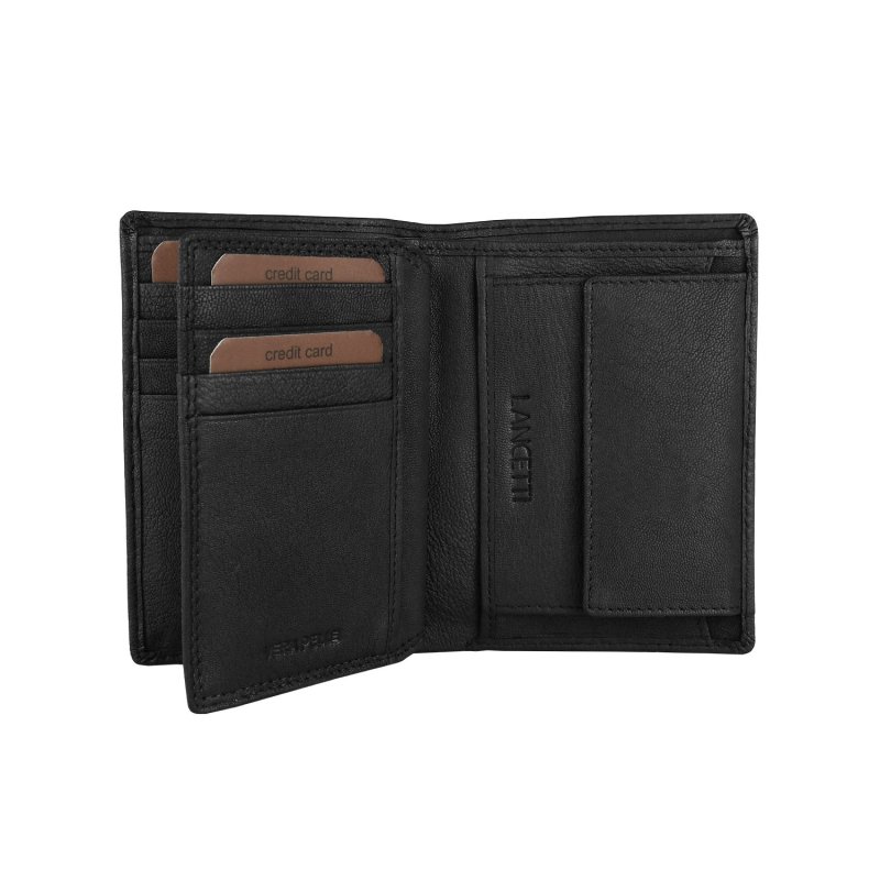 Lancetti Cartera de Hombre Vertical en Piel Auténtica, con Monedero y Caja — vista 11