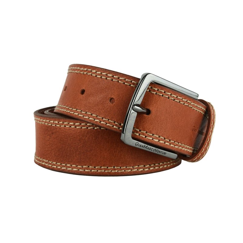 Gianmarco Venturi Men's Belt in Genuine Leather, Made in Italy, Can Be Shortened 4009 — back view