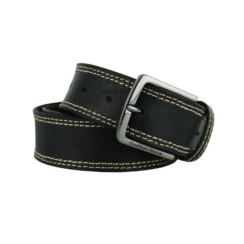 GIANMARCO VENTURI Ceinture Homme en Cuir Véritable, Made In Italy, Raccourcissable 4009 — vue 11
