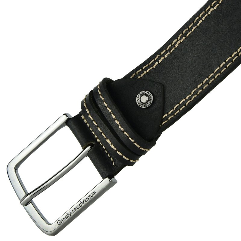 GIANMARCO VENTURI Ceinture Homme en Cuir Véritable, Made In Italy, Raccourcissable 4009 — vue 12