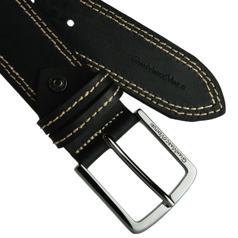 GIANMARCO VENTURI Ceinture Homme en Cuir Véritable, Made In Italy, Raccourcissable 4009 — vue 16