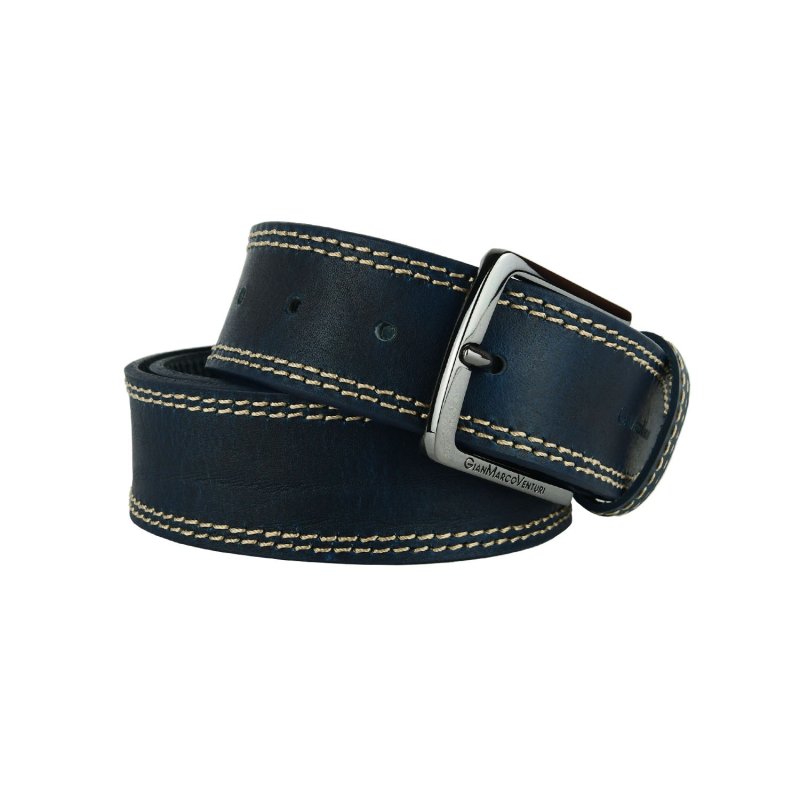 GIANMARCO VENTURI Ceinture Homme en Cuir Véritable, Made In Italy, Raccourcissable 4009 — vue 19