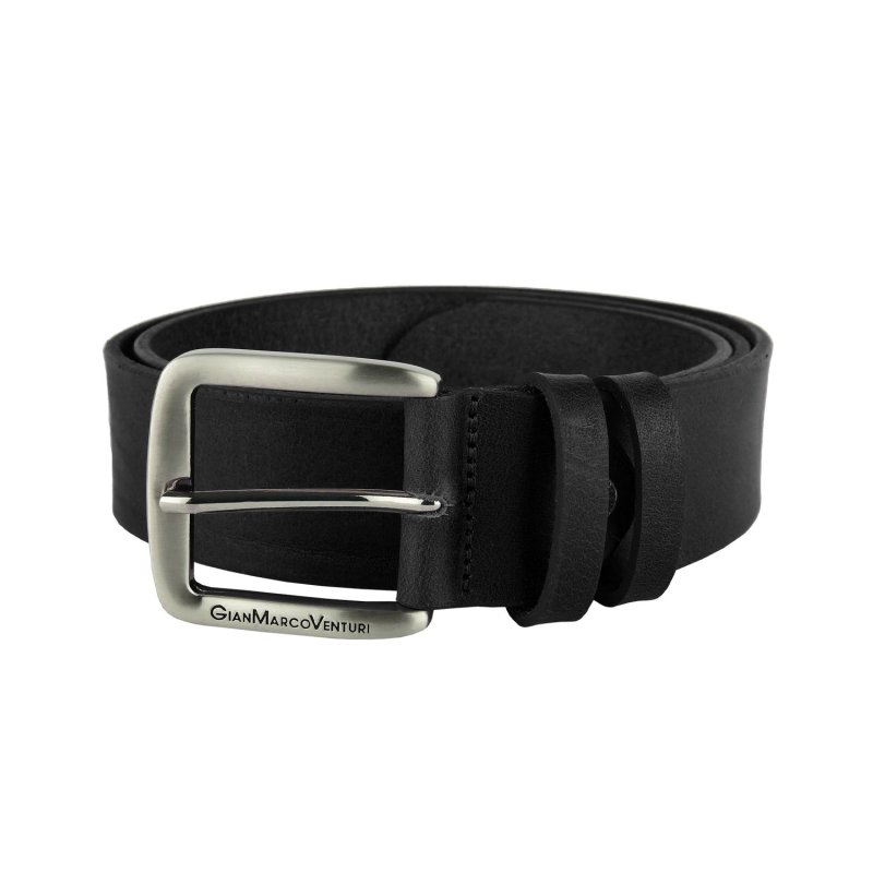 Gianmarco Venturi Men's Belt in Genuine Leather 4cm, Made in Italy, Can Be Shortened — front view