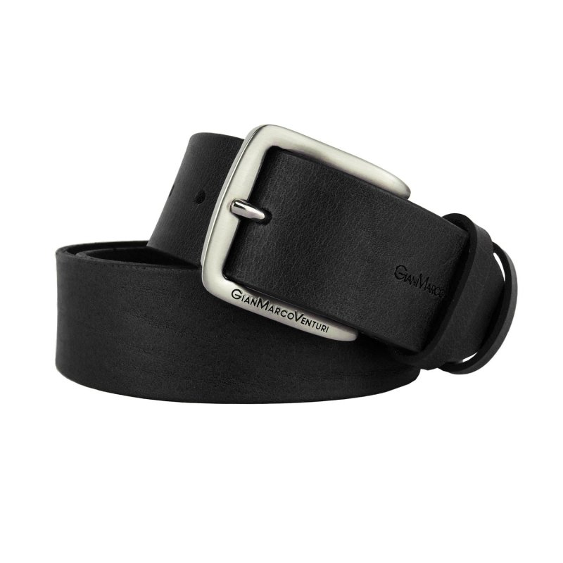 Gianmarco Venturi Men's Belt in Genuine Leather 4cm, Made in Italy, Can Be Shortened — back view