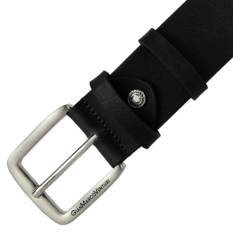 Gianmarco Venturi Men's Belt in Genuine Leather 4cm, Made in Italy, Can Be Shortened — inside