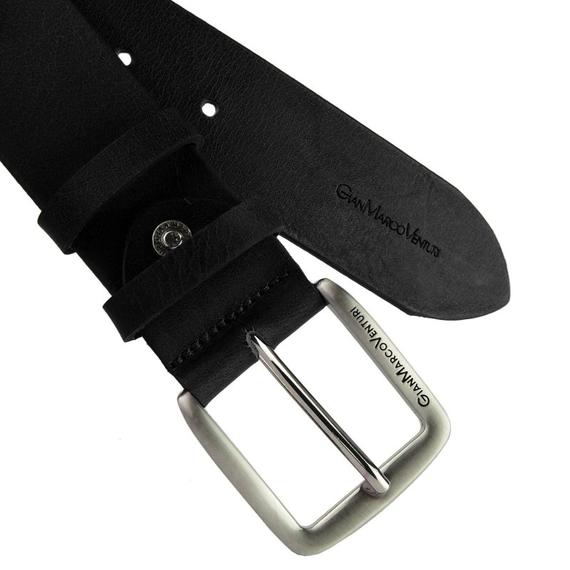 GIANMARCO VENTURI Cinturón Hombre de Piel Genuina 4cm, Made In Italy, Acortable — vista 8