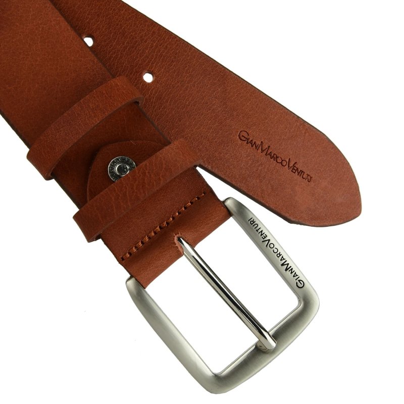 GIANMARCO VENTURI Ceinture Homme en Cuir Véritable 4cm, Made In Italy, Raccourcissable — vue 16