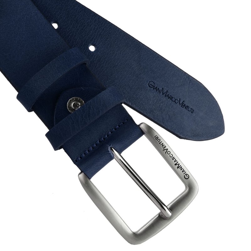 GIANMARCO VENTURI Herrengürtel aus Echtem Leder 4cm, Made In Italy, Kürzbar — Ansicht 24