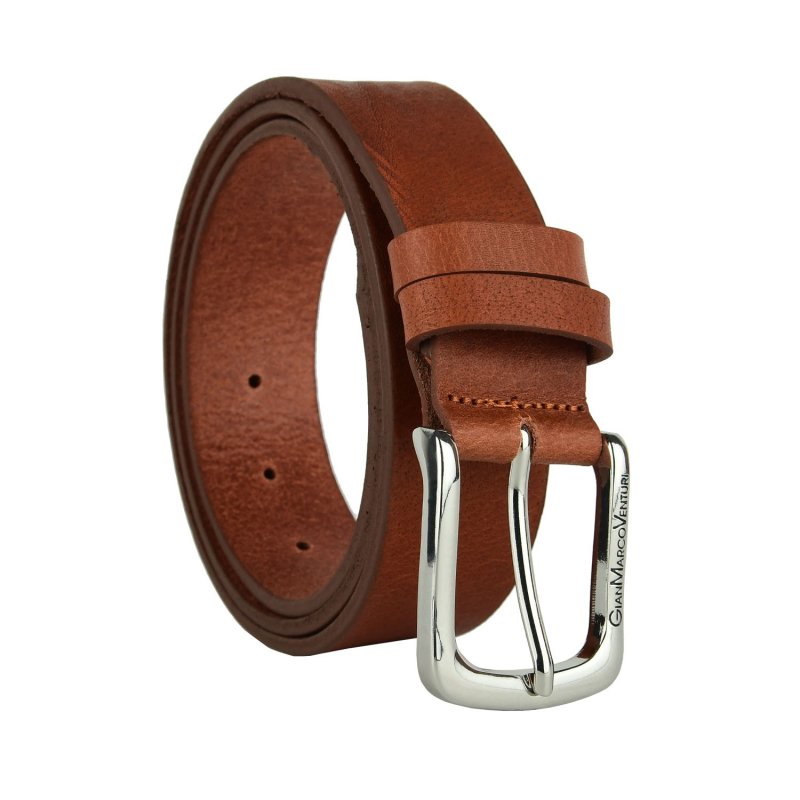 GIANMARCO VENTURI Men's Belt in Genuine Leather Without Stitching, Made In Italy, Can Be Shortened — view 9