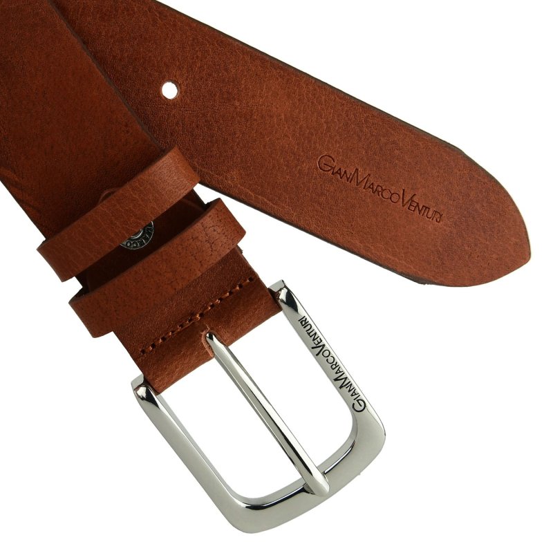 GIANMARCO VENTURI Men's Belt in Genuine Leather Without Stitching, Made In Italy, Can Be Shortened — view 16