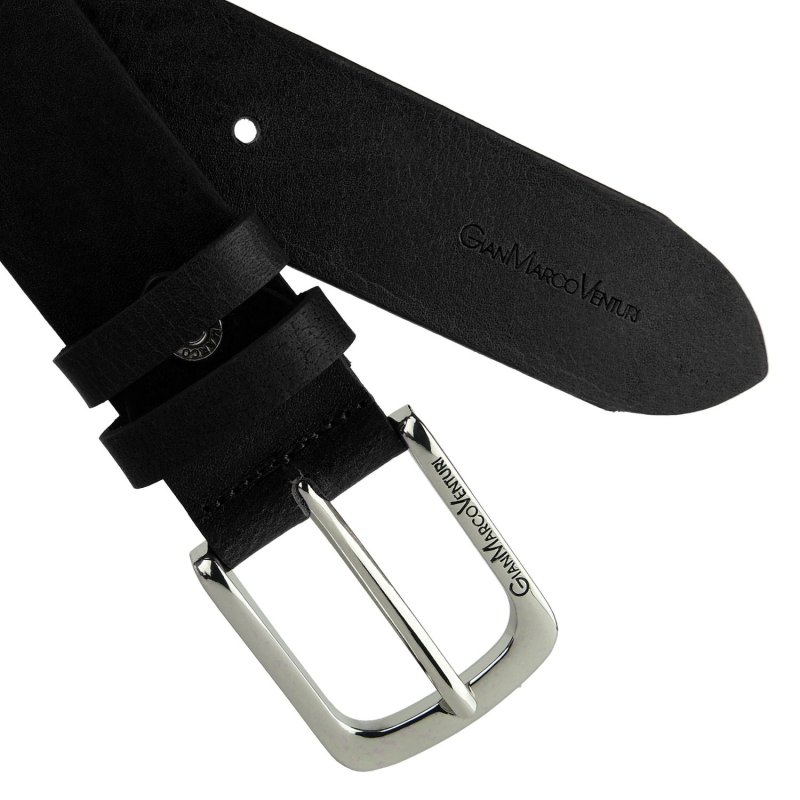 GIANMARCO VENTURI Cinturón Hombre de Piel Genuina Sin Costuras, Made In Italy, Acortable — vista 24