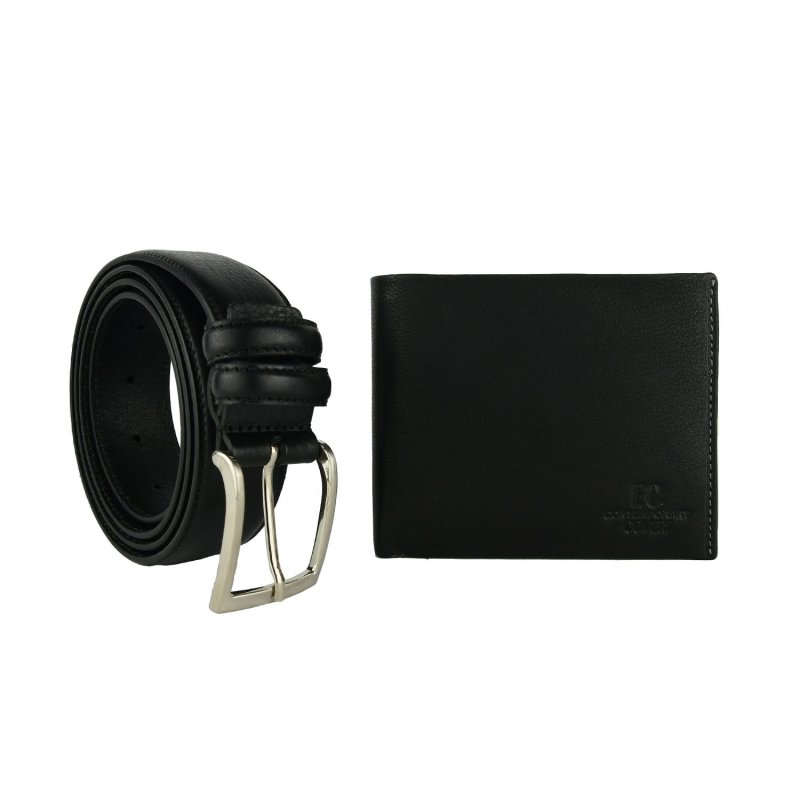 COVERI, Coffret Cadeau Homme, Parure, Set avec Portefeuille et Ceinture Ajustable, Sans Nickel — détail