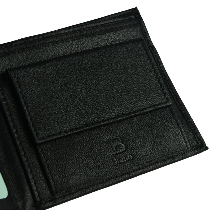 BIAGIOTTI HERREN, Herren-Geldbörse aus echtem Leder, mit Münzfach und Geschenkbox Design19 — Logo-Detail