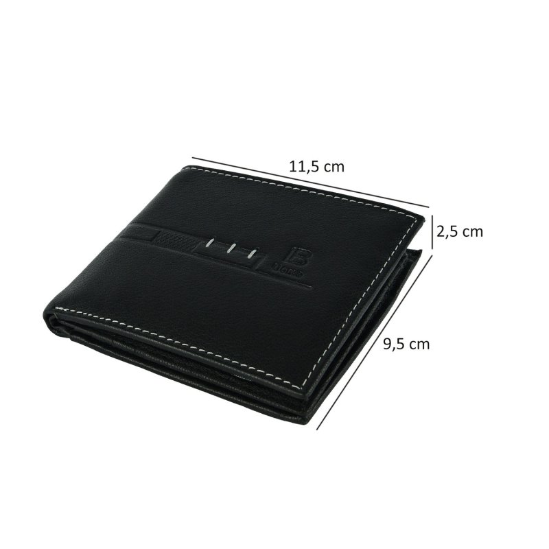 BIAGIOTTI HOMME, Portefeuille Homme en Cuir Véritable, Avec Porte-Monnaie et Boîte Cadeau Design19 — intérieur