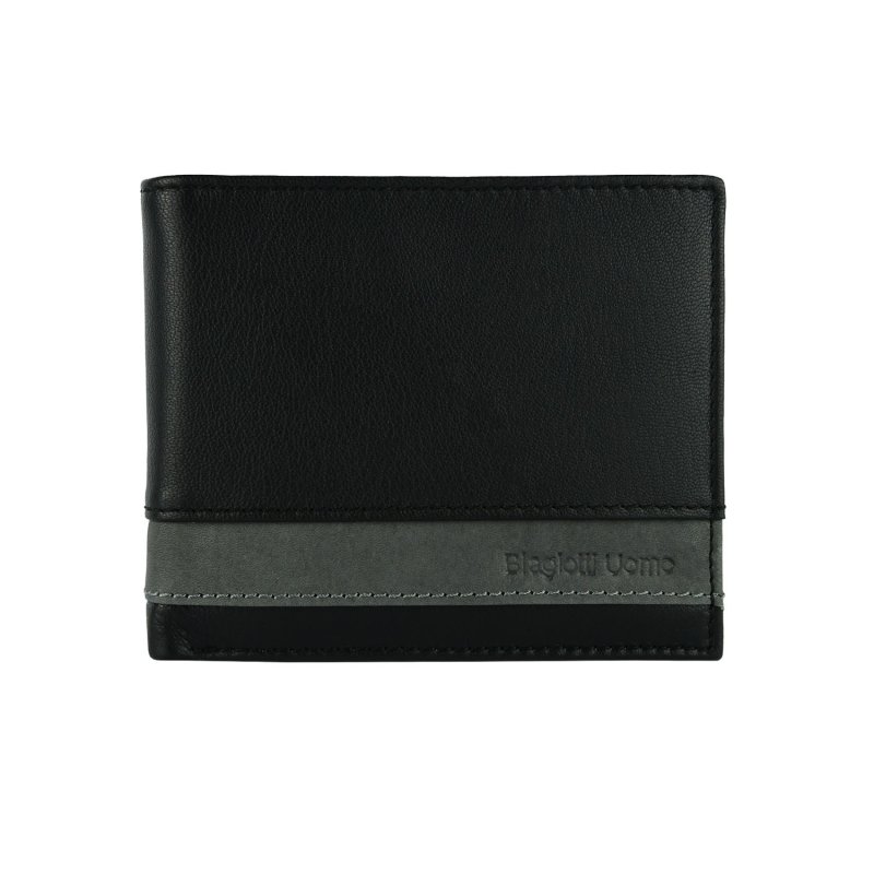 Biagiotti Men's Wallet In Genuine Leather, With Coin Pocket And Gift Box, Design21