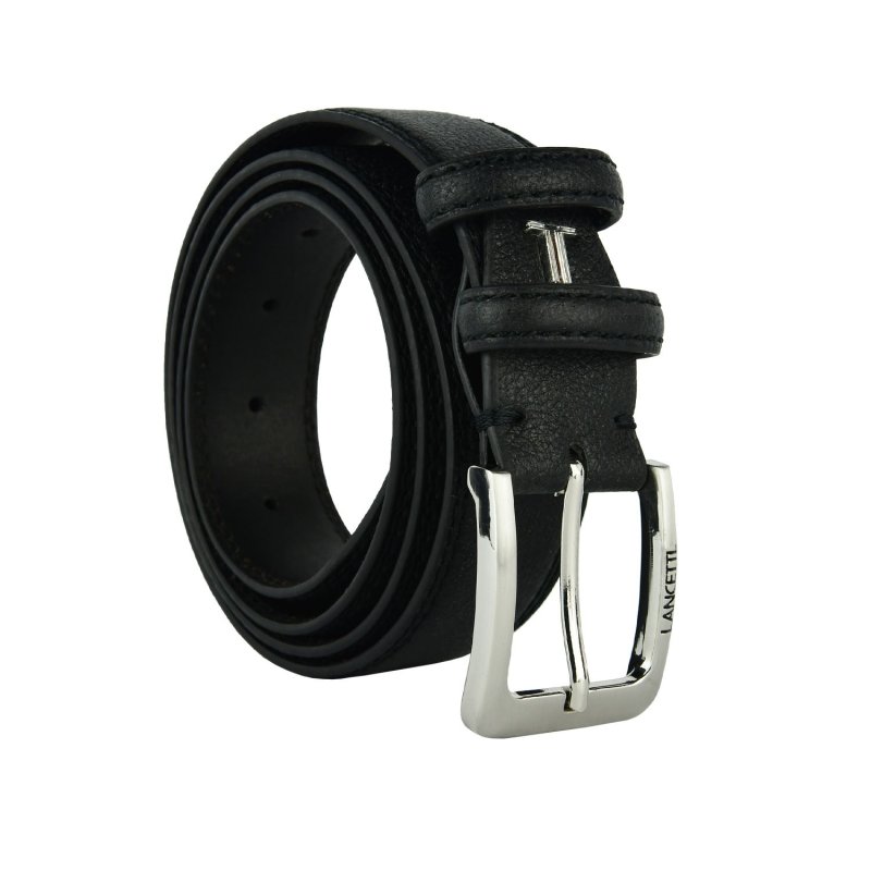 Lancetti, Men's Belt PU Exterior Leather Lining, Can Be Shortened With Tin Gift Box 30 — front view