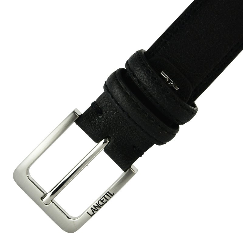 Lancetti, Men's Belt PU Exterior Leather Lining, Can Be Shortened With Tin Gift Box 30 — detail