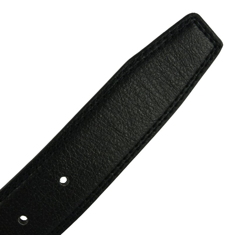 Lancetti, Men's Belt PU Exterior Leather Lining, Can Be Shortened With Tin Gift Box 30 — logo detail