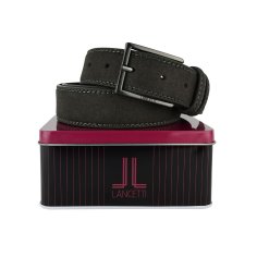 Lancetti, Herrengürtel Außenmaterial PU, Futter aus Leder, kürzbar, mit Geschenkbox aus Blech 32 2