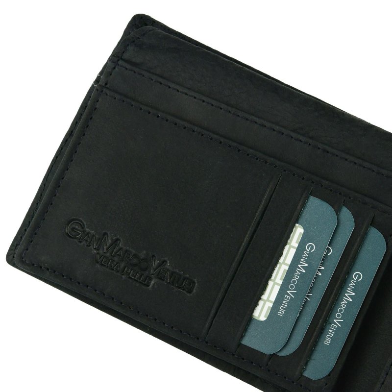 GIANMARCO VENTURI Portefeuille Homme en Cuir Véritable, Avec Porte-Monnaie, Boîte Cadeau 1132 — vue 15