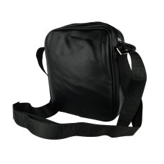 GianMarcoVenturi Bolso Bandolera para Hombre Negro con Correa Ajustable, en Piel Sintética, Multibolsillo 11… — vista frontal 2