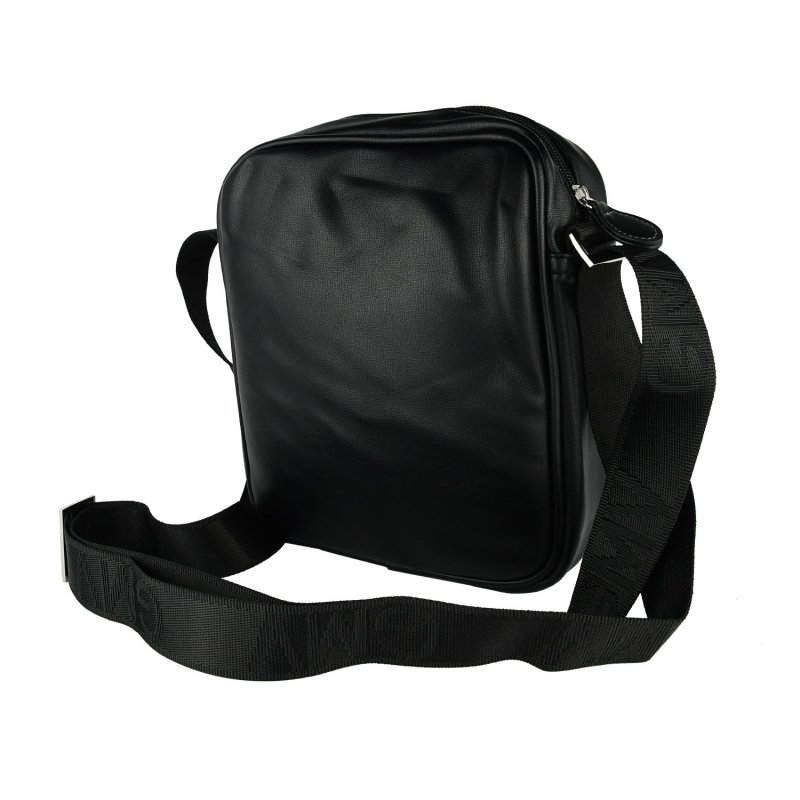 GianMarcoVenturi Herren-Umhängetasche Schwarz mit verstellbarem Riemen, aus Kunstleder, Multi-Fach 110-4