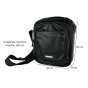 GianMarcoVenturi Men's Black Crossbody Bag With Adjustable Shoulder Strap, In Faux Leather, Multi-pocket 110-4 — back view