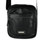 GianMarcoVenturi Men's Black Crossbody Bag With Adjustable Shoulder Strap, In Faux Leather, Multi-pocket 110-4 — inside