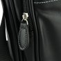 GianMarcoVenturi Herren-Umhängetasche Schwarz mit verstellbarem Riemen, aus Kunstleder, Multi-Fach 110-4 — Logo-Detail