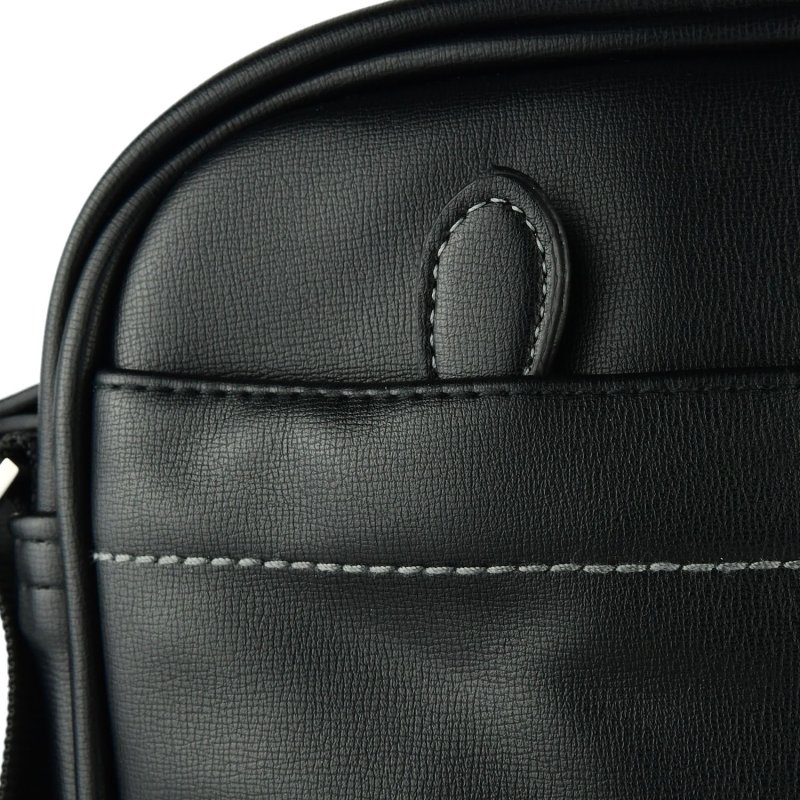 GianMarcoVenturi Black Men's Crossbody Bag With Adjustable Strap, In Faux Leather, Multi-pocket 110-1 — view 8