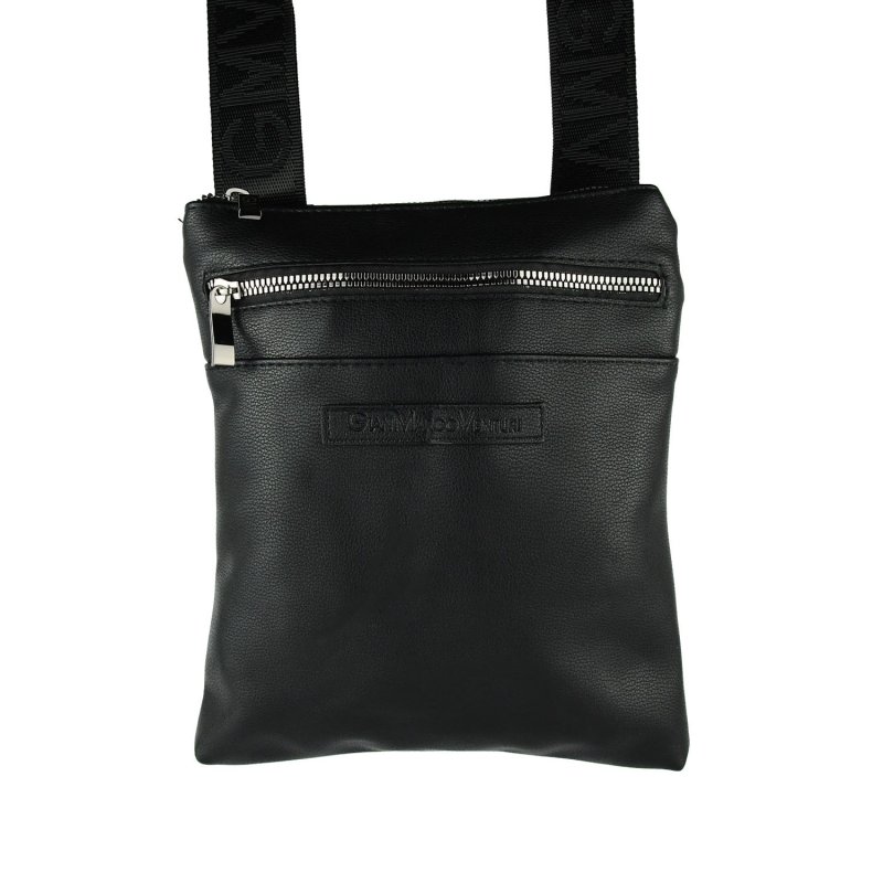 GianMarcoVenturi Bolso Bandolera para Hombre Negro con Correa Ajustable, en Piel Sintética, Multibolsillo 200 — vista 7