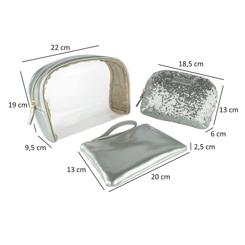 Laura Biagiotti Women's Clutch, 3-Piece Set Waterproof Travel Beauty Case, Make-Up and Cosmetics Bag With Box 282 — view 28