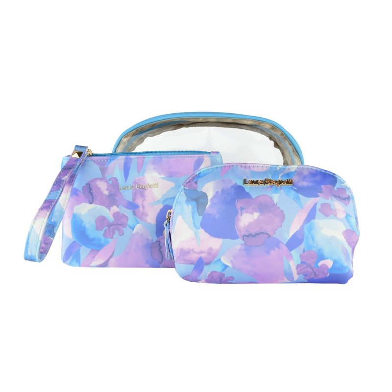 Laura Biagiotti Pochette Femme, Lot de 3 Trousses de Toilette Imperméables, Sac Maquillage et Cosmétiques Avec Boîte 283