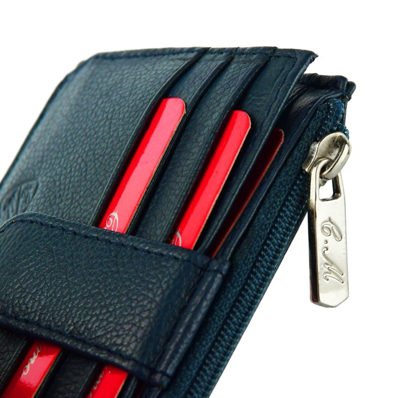 Conte Massimo Kartenetui aus echtem Leder, Herren und Damen, mit Tasche und Clip — Ansicht 63