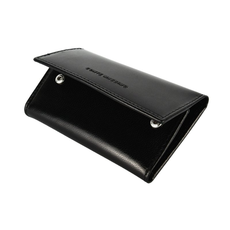 CONTE MASSIMO Slim Men's and Women's Keyring in Genuine Leather — logo detail