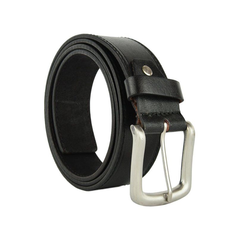 Conte Massimo Herrengürtel aus Echtem Leder, Ein Stück, Mit Nähten, Einer Schlaufe, Höhe 4cm