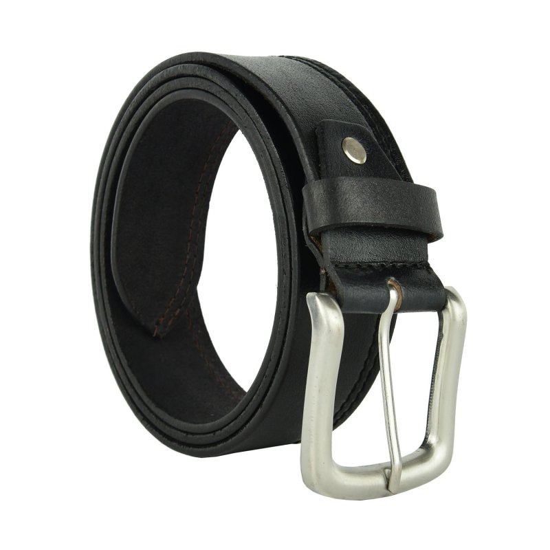 Conte Massimo Men's Genuine Leather Belt, One-Piece, One Seam, One Loop, Height 4cm