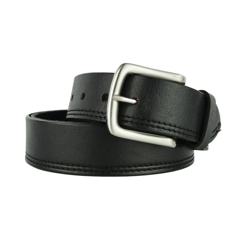 Conte Massimo Men's Genuine Leather Belt, One-Piece, One Seam, One Loop, Height 4cm — back view