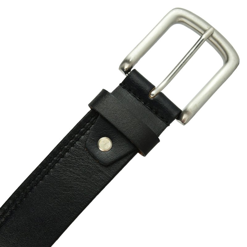 Conte Massimo Men's Genuine Leather Belt, One-Piece, One Seam, One Loop, Height 4cm — inside