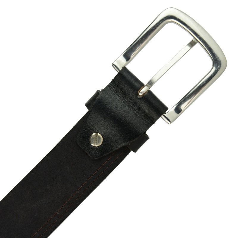 Conte Massimo Men's Genuine Leather Belt, One-Piece, One Seam, One Loop, Height 4cm — detail