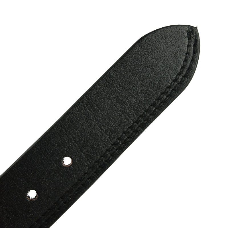 Conte Massimo Men's Genuine Leather Belt, One-Piece, One Seam, One Loop, Height 4cm — logo detail